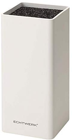 Echtwerk Universal-Messerblock Square, Messerhalter, Küchenmesser-Organizer, praktischer Messerständer, platzsparende Messeraufbewahrung mit Borsteneinsatz, flexibel bestückbar, weiß, 30 cm
