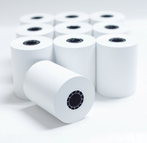 2 1/4 x 85' White Thermal Paper Credit Card & Cash Register Tape - Pack of 10 Rolls