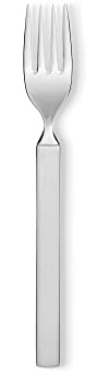Alessi 4180/5 Dry Fourchette à dessert en Acier Inoxydable 18/10 Brillant à Manche Satiné, Set de 6 Pièces, Argenté.