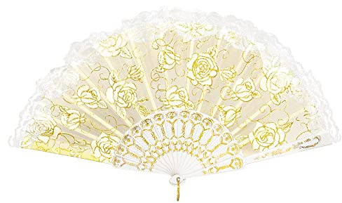 Boland - Éventail Grenade en tissu, longueur env. 25 cm, années 20, The great Gatsby, Espagnole, Baroque, Costume, Accessoire, Fête de thème, Carnaval