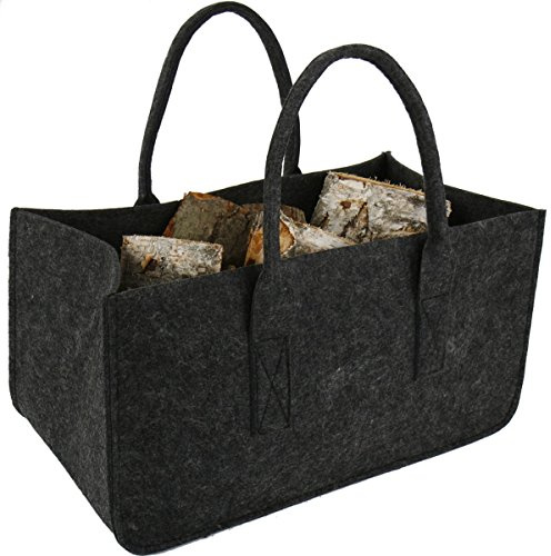 Annastore Filztasche Kaminholz dunkelgrau 50 x 25 cm