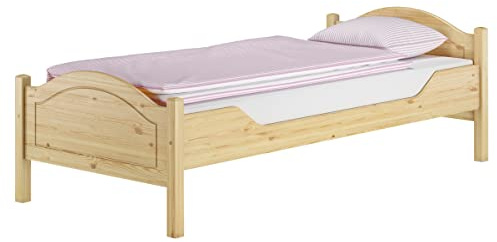 Erst-Holz®Einzelbett Holzbett 100 x 200 cm für Jugendliche und Erwachsene Kieferohne Zubehör