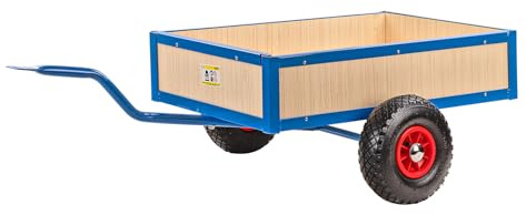 DEMA Gokart Anhänger Tretauto Transportanhänger 100 kg Luftbereifung | Kinderfahrzeug, Lastenanhänger, Handwagen, Bordwände abnehmbar, Luftreifen, Garten, Spielzeugtransport