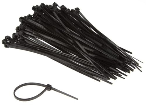 Perel Attaches en nylon noir, 100 pièces, 100 x 2,5 mm, résistant aux UV, auto-verrouillantes, jusqu'à 8 kg de traction, pour la gestion des câbles à l'intérieur et à l'extérieur.