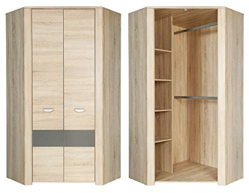 Furniture24 Eckschrank YOOP YPS92 Eckkleiderschrank Schrank 2 Türiger Jugendzimmerschrank