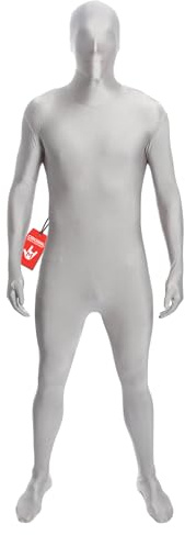 Morphsuit Helkroppsdräkt – silver, L | original bodysuit för vuxna och barn | super stretch kostym perfekt för gör-det-själv festkläder | Halloween, cosplay, maskeraddräkt | för män och kvinnor