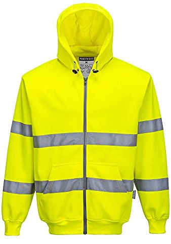 PORTWEST B305 - Warnschutz-Reißverschluss Kapuzen-Sweatshirt, 1 Stück