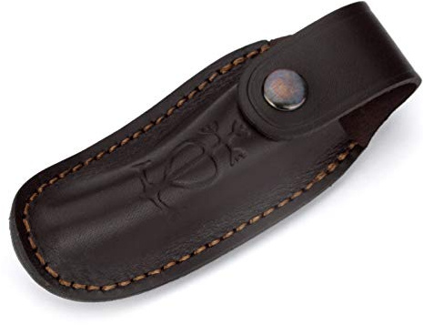Le Camarguais dunkelbraunes Messer Gürteletui aus Leder Etui für EIN Taschenmesser - SN 10.12 Brun Foncé