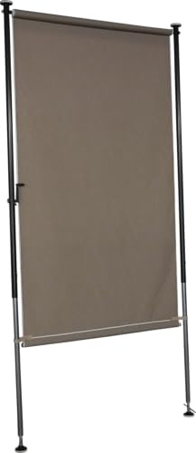 ANGERER Balkonsichtschutz Style Taupe, 150 cm | Senkrechtmarkise für Sicht- und Sonnenschutz, Montage ohne Bohren, ideal für Mietwohnungen, Made in Germany, waschbarer Stoff