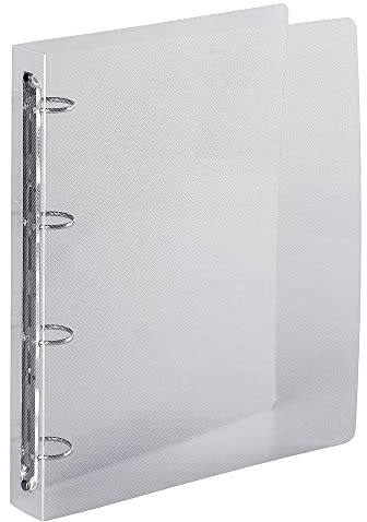 Exacompta 51342E Ringbuch Crystal DIN A4 aus flexiblem transluzentem Polypropylen 4-O Ring Mechanik Rücken 40mm kristall ideal für Schule und Büro Ringhefter Ringordner Ringbuchordner
