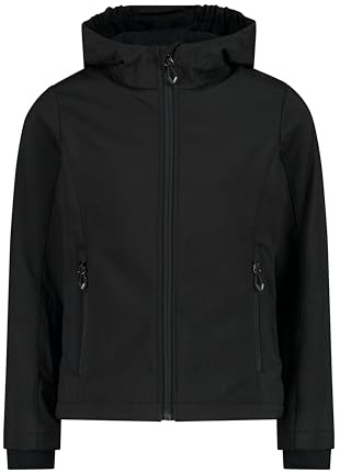 CMP Chaqueta Kid G Con Capucha Fija, Chaqueta Softshell Unisex niños, Negro 3A29385N_U901_127, 128