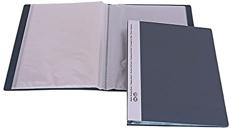 10x Sichtbuch mit 10/20 / 30/40 Sichthüllen in versch. Farben, Präsentationsmappe mit Klarsicht-Hüllen, Sichthüllenbuch, Portfoliomappe, Angebotsmappe (grau, 40 Hüllen)