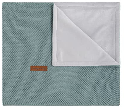 Baby's Only - Gestrickte Gitterbettdecke Soft Classic - Strickdecke aus Baumwolle - Für Jungen und Mädchen - 100x135 cm - Stonegreen