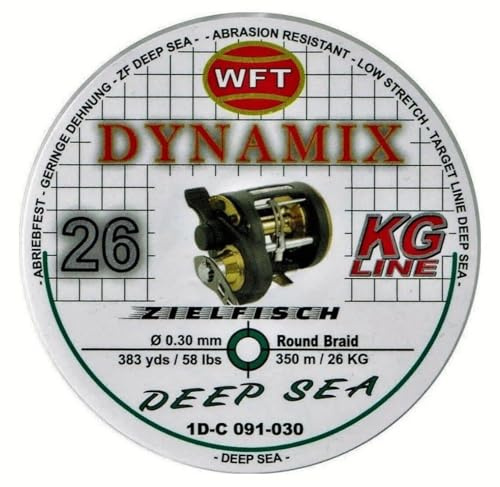 WFT Dynamix Round Deep Sea grün 520m, geflochtene Schnur zum Meeresangeln, Meeresschnur für Tiefsee, Schnur für Multirolle, 0,30mm 26kg
