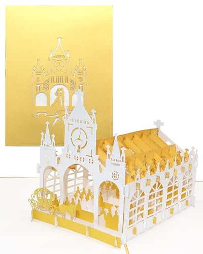 'Buon Compleanno Carta POP UP PER NOZZE DI ORO PER NOZZE DI ORO, Noble & 3d fatta a mano carta