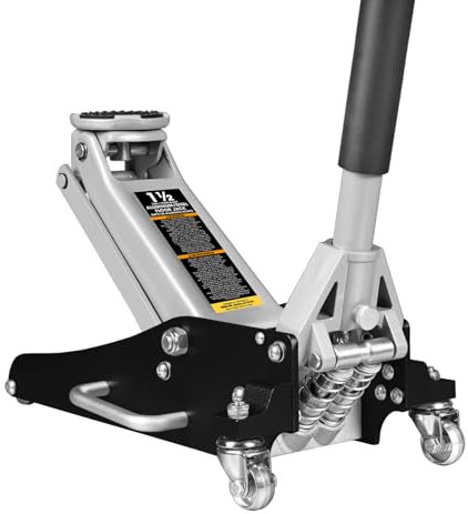 Torin TAM815016L Cric hydraulique à Profil Bas en Aluminium et Acier avec Pompe à Levage Rapide à Double Piston, capacité de 1,5 Tonne, Noir