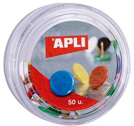 APLI 11733 - Chinchetas colores surtidos, 50 unidades