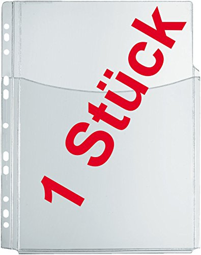 Katalog-Tasche A4, Herlitz, PVC-Folie, oben offen, mit Falten für hohes Füllvermögen, Eurolochung, transparent, 1 Stück