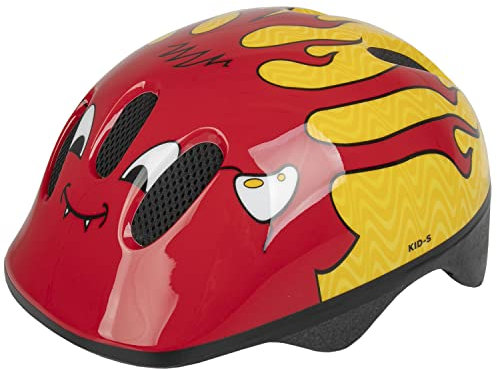 M-Wave Kinder Fahrradhelm Teufelchen, rot/gelb, 52-56 cm, Little Devil