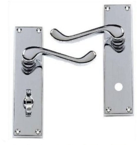 58224 WC-Tür-Beschlag, viktorianischer Stil, zum Abschließen, Chrom poliert