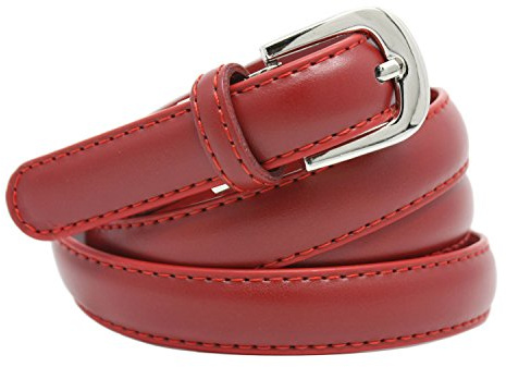 YEHMAN klassischer dünner damen Ledergürtel breite 2 cm Länge 120 cm kürzbar