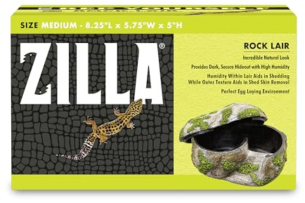 Zilla Rock Lair, Naturalistic Hide, Supports Shedding and Egg-Laying, Retains Humidity, Ideal for Snakes and Lizard, Medium