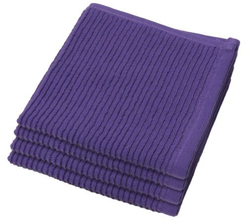 Now Designs Ripple Kitchen Dishcloth, Set of 4, Prince Purple