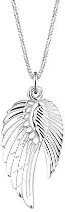 Elli Halskette Silber 925 Doppel Flügel Kette Damen Schmuck Geschenke für Frauen Mädchen Mama Freundin, Schutzengel Silberkette Länge 45 cm