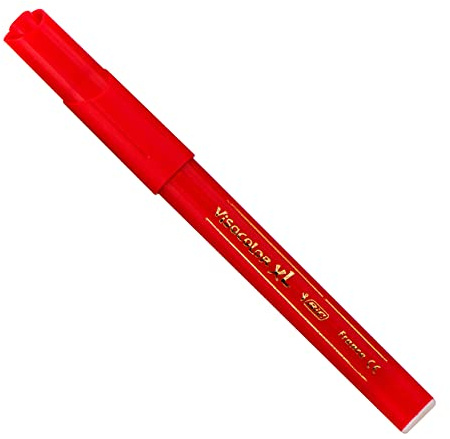 BIC Kids Filzstifte, Visacolor XL Ecolutions, zum Malen, für Kinder, in Rot, in praktischer Karton Box, 12er Pack