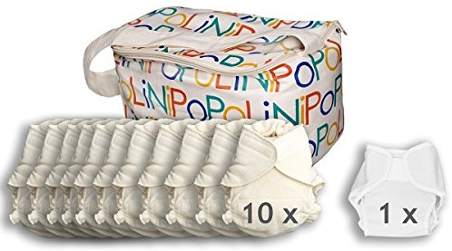 Popolini Windelset Ultrafit Organic 10x Windel + 1 Überhose