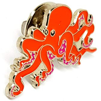 Broche en métal émaillé Motif pieuvre