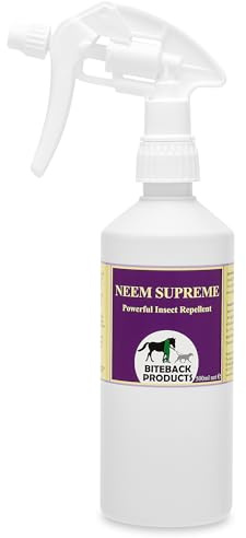 Biteback Products Neem Supreme™ Fly Spray 500ml — DEET-Free 8-Hour Protection with 20% Icaridin (Picaridin) & Pure Neem Margosa Oil — Repels Horseflies, Midges, Ticks & Mosquitoes