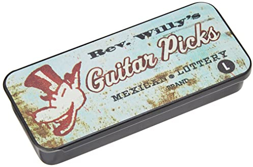 JIM DUNLOP Plektrum R. Willy Nylon, Schachtel aus Metall mit 6 Stück, Weiß und Schwarz, Flexibel