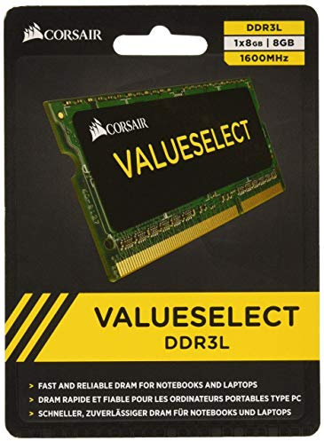 Corsair Value Select SODIMM 8GB (1x8GB) DDR3L 1600MHz C11 Memory for Laptop/Notebooks - Black