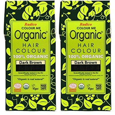 Radico Dunkelbraun 2er-Pack Colour Me Organic Pflanzenhaarfarbe (bio, vegan, Naturkosmetik) dunkelbx2