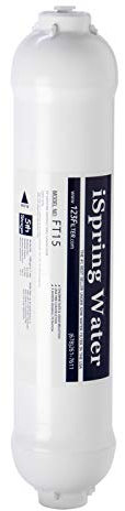 iSpring FT15 Cartucho Reemplazo de Postfiltro de Carbón Activo, Universal para Ósmosis Inversa 5th Etapas, 1 Unidad (Paquete de 1), Blanco