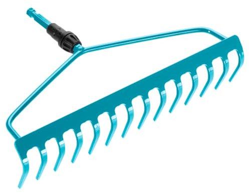 Gardena combisystem-Bügelrechen: Robuste Harke mit 14 Zinken, Gartenzubehör zum Rechen, Arbeitsbreite 36 cm, Doppelbügelkonstruktion für Starke Beanspruchung, passend zu Allen cs-Stielen (3168-20)