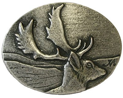 Dark Dreams Mittelalter LARP Jagd Buckle Schnalle für Gürtel Hirsch altsilber