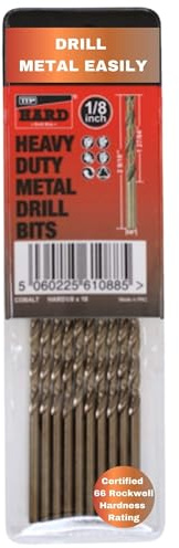 1/8 inch cobalt drill bit – Pack of 10 – M35 cobalt steel for stainless steel & hard metal drilling