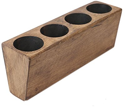 Sugar Mold 4 Hole Wooden Rustic Mexican Candle Holder Home Living Decor Farmhouse