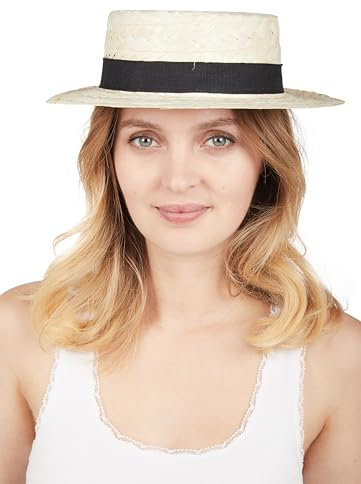 P'tit Clown 27010 Adults' Straw Boater Hat – Beige