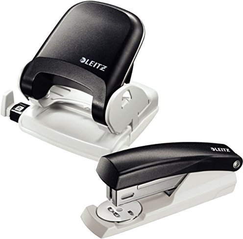 Leitz 5005 NeXXt Series Bürolocher für bis zu 25 Blatt + Heftgerät 5501 schwarz bis zu 25 Blatt Heftleistung