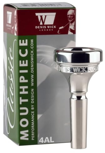 Denis Wick Classic Trombone Mouthpiece Silver Plated, 5880-4AL - Barrel Backbore for Balanced Tone & Smooth Response - Large Shank Fitting Trombone Accessory for Easy Articulation - 26 x 6.72 x 7.38mm