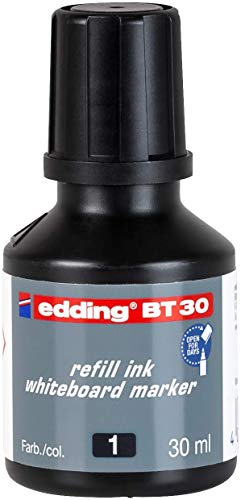 edding BT 30 tinta de recarga para marcador de pizarra blanca - negro - 30 ml - con sistema capilar, ideal para una recarga limpia y fácil de casi cualquier marcador de pizarra blanca edding