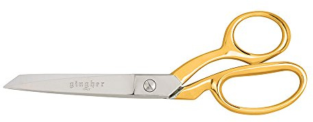 Gingher 01-005292 Knife Edge Bent Trimmers 8 Inch Gold-Handled