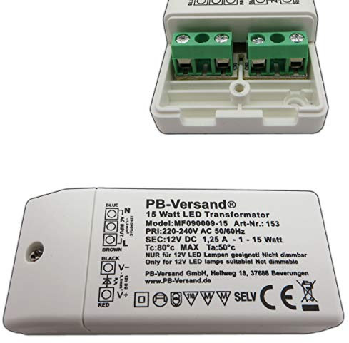 LED Leuchmittel Trafo 12V DC 0,5 - 15 Watt Typ: MF090009 Netzteil Treiber G4 Transformator