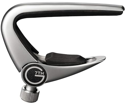 G7th Newport Klassik Kapodaster Chrom – Leicht, Schlankes Design mit Verstellbarer Spannung – Perfekter Kapodaster für Klassische und Flamenco-Gitarren