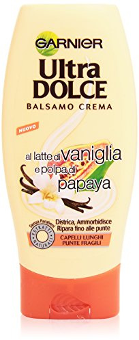 Garnier Ultra Dessert mit Vanillemilch und Fruchtfleisch von Papaya Balsam Creme für langes Haar, 200 ml