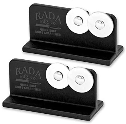 Rada Cutlery Quick Edge Knife Sharpener (R119), 3.5 x 2, Stainless Steel Wheels, Pack of 2