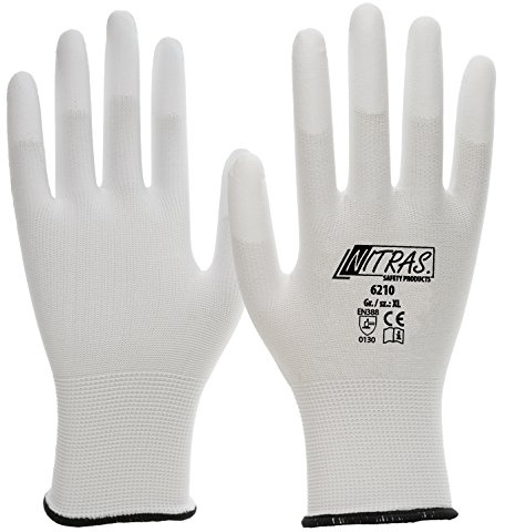 240 Paar NITRAS Nylon-PU-Fingerkuppen, weiß-weiß S Grösse S